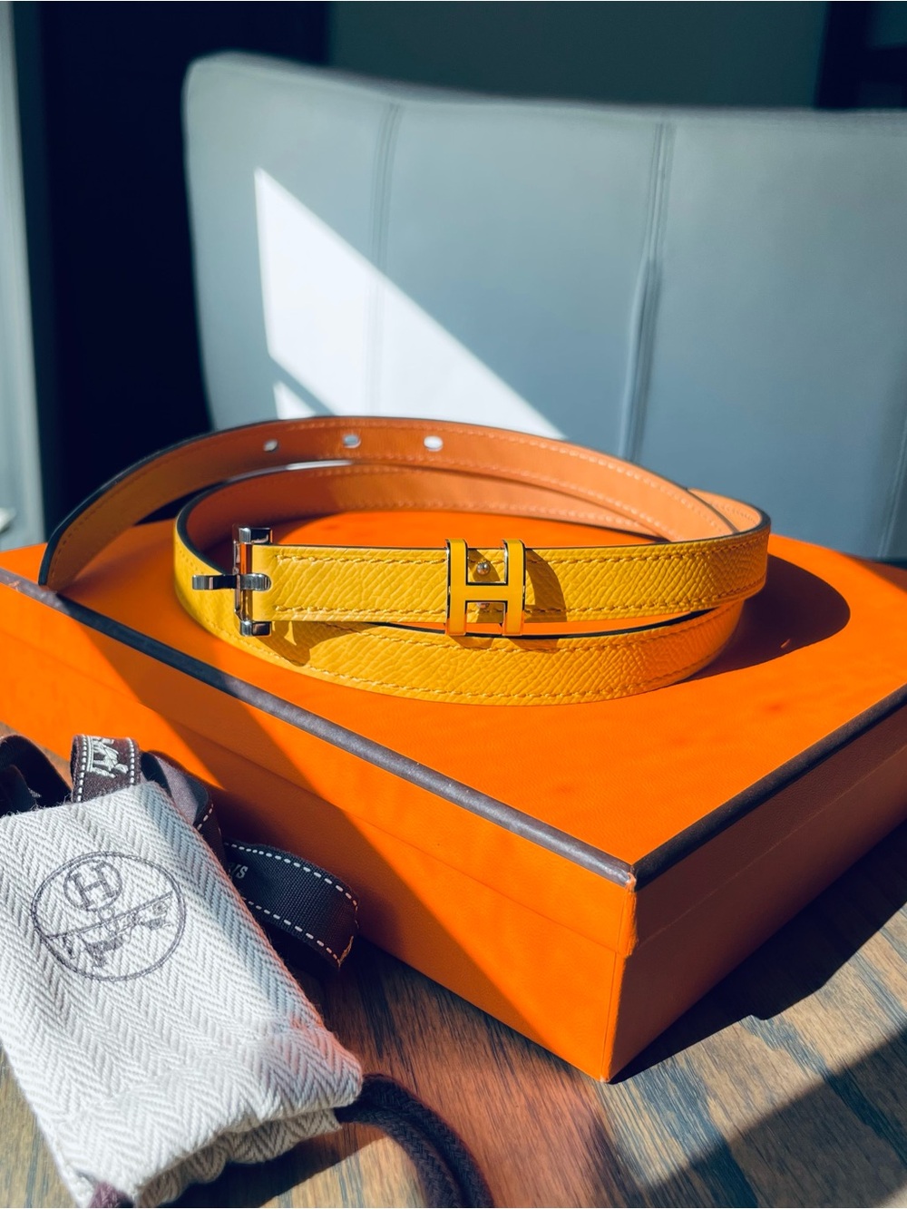 Hermès Pop H 15mm Leather Belt Size 75 - Jaune Yellow Epsom